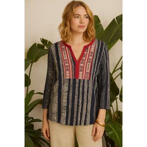Anthropologie TINY Multicolor Embroidered Tunic Shirt Top   Women's Size Large